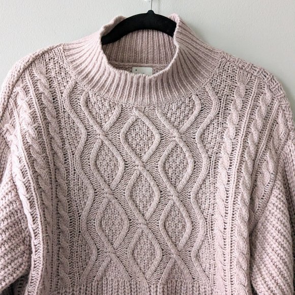 a new day Blush Pink Mockneck Mixed Knit Sweater - Picture 3 of 8